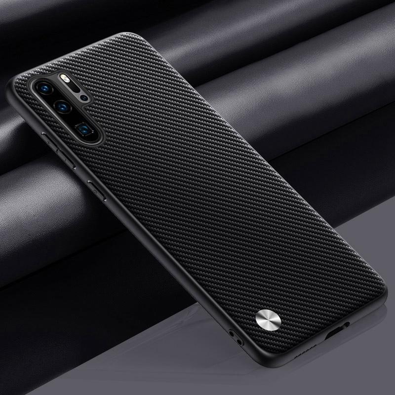 Luxus PU Ledertasche für Huawei P30 Pro Rückseite Matte Silikon Vollschutz Handyhülle für Huawei P30 Lite P30Pro Coque For Huawei P30 matte schwarze