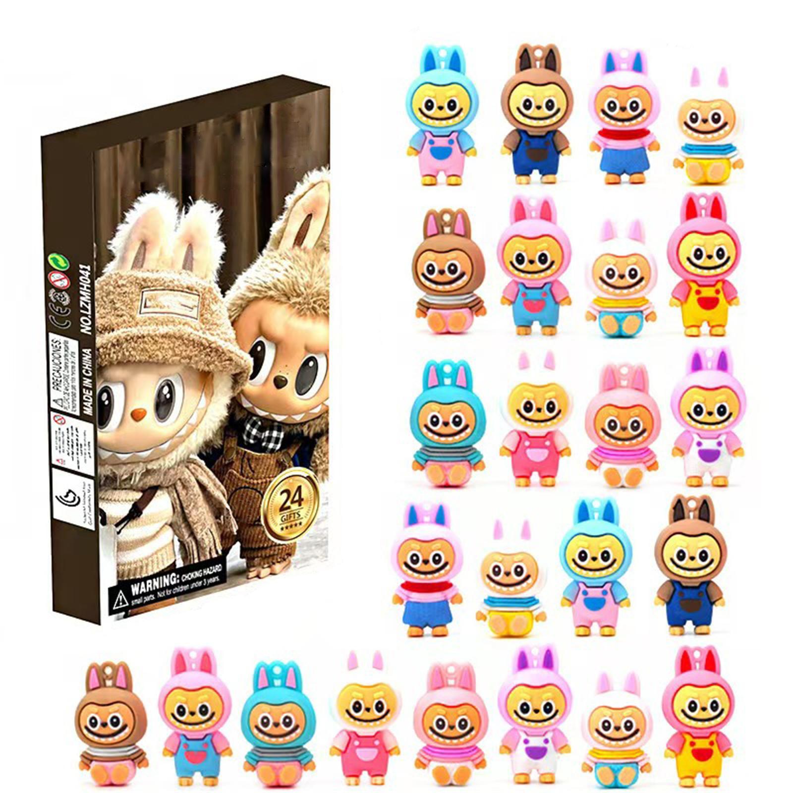 Festival Adventskalender Enthält 24 Geschenke, Niedliche Figuren Puppen Adventskalender, Festival Countdown Kalender mit Überraschungsspielzeug, One Size