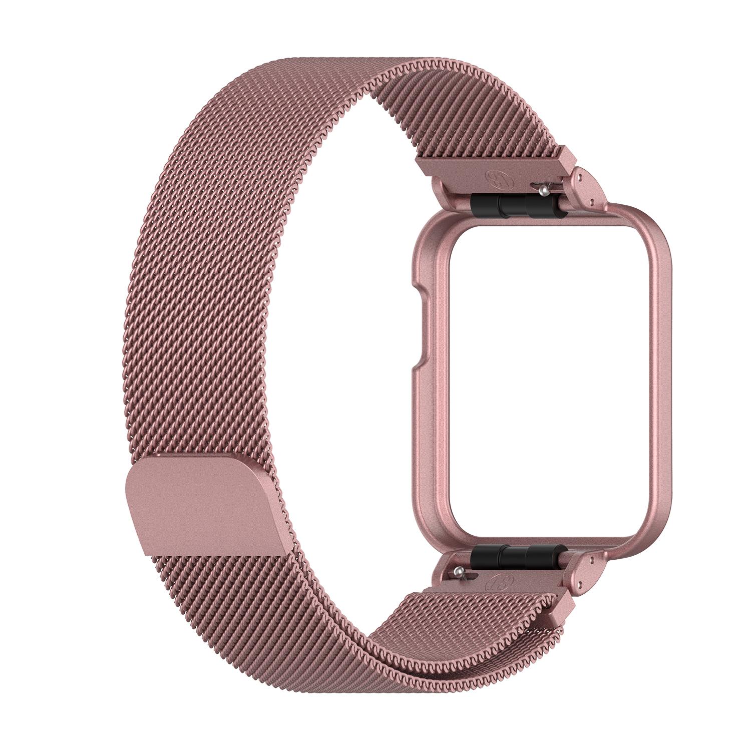 Milanese Strap Für Xiaomi Mi Uhr Lite Smart Uhr Metall Rahmen Protector Fall Armband Armband Für Redmi Uhr 2 Lite correa Mi Watch Lite rosa