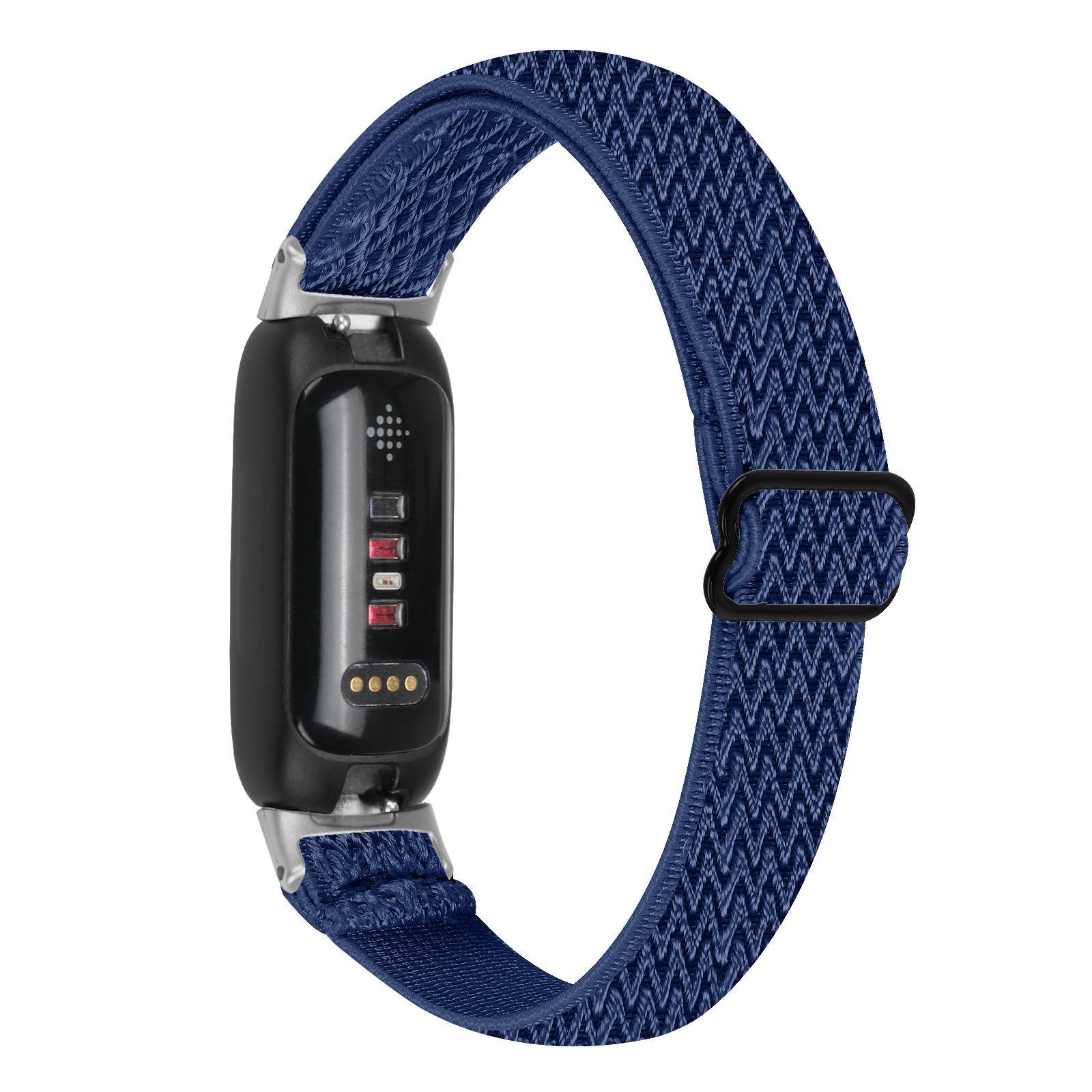 Fitbit Inspire 3 – verstellbares elastisches Armband mit Fischgrätenmuster und einer Schlaufe inspire3-black head nachtblau
