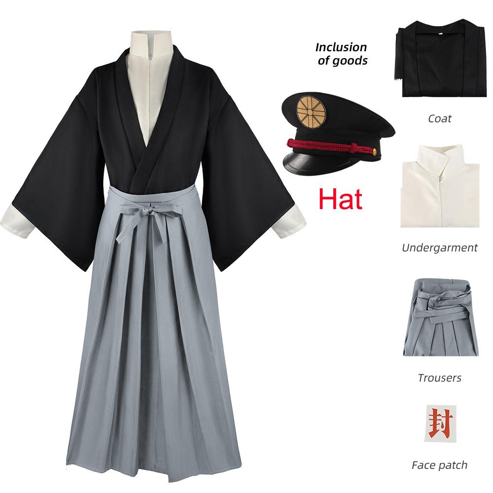 Anime-Kostüm „Toilet-Bound“ Hanako-Kun Yugi Tsukasa Kimono, grau/lila, Uniform, Cosplay-Outfit, Kimono-Hut, Verkleidung, Halloween-Party, Unisex 2xl gray
