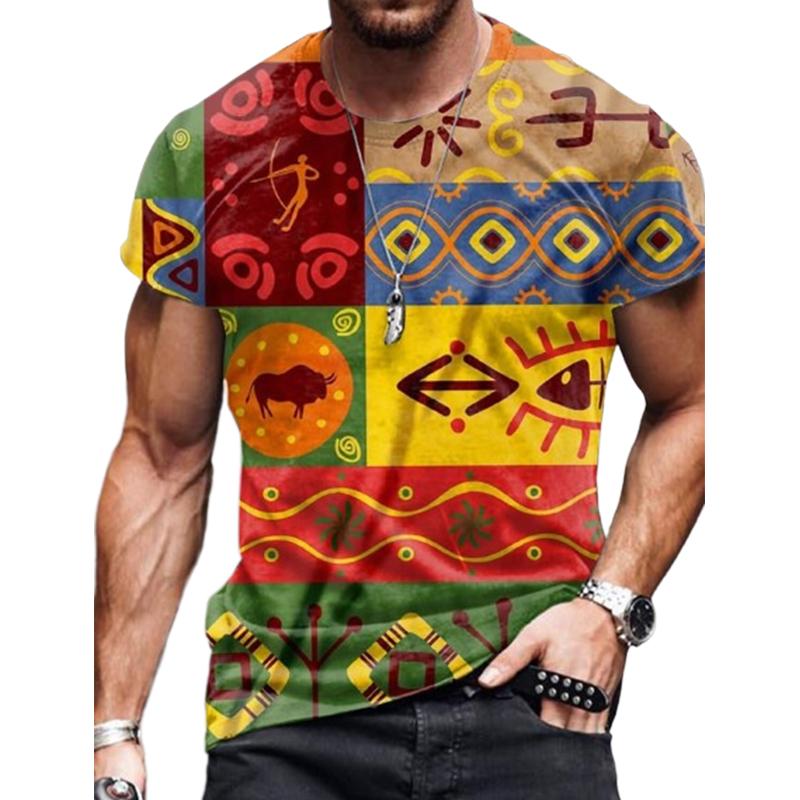 Neue Sommer Herrenmode T-shirt Persönlichkeit Red Tiger Gedruckt männer T-shirt Top XS braun