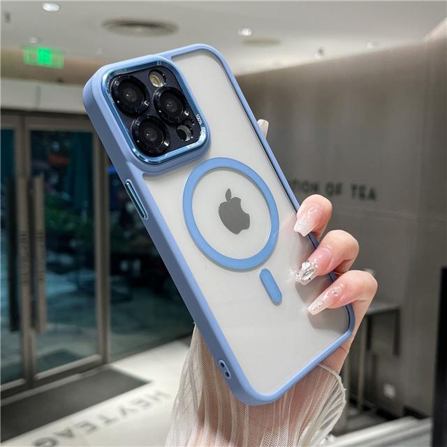 Für iPhone 15 16 Pro Max Luxus Magsafe Magnetischer Farbrahmen Transparentes Handyhülle Für iPhone 12 13 14 Plus Schutzhülle iPhone 15 Pro Max