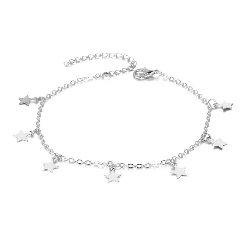 Summer Sandy Fußkettchen Kette Fuß Orgament Charm Schmuck Geschenk Gold Silber silber
