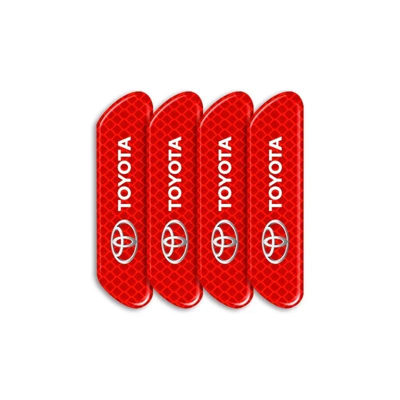 4 STÜCKE Auto Tür Sicherheitswarnung Reflektierende Markierung 3D Aufkleber Autozubehör für Toyota Camry Corolla Yaris Chr Auris Avensis T25