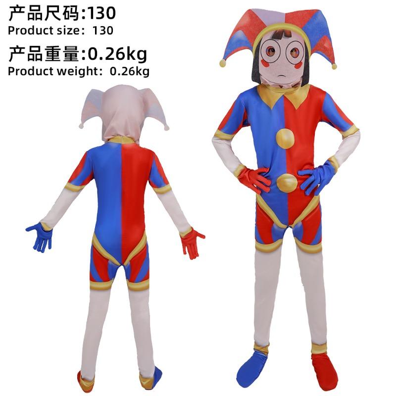 Magischer digitaler Zirkus Cosplay Anzug Pomni Pamni Clown Cos Anzug Children 140 blue