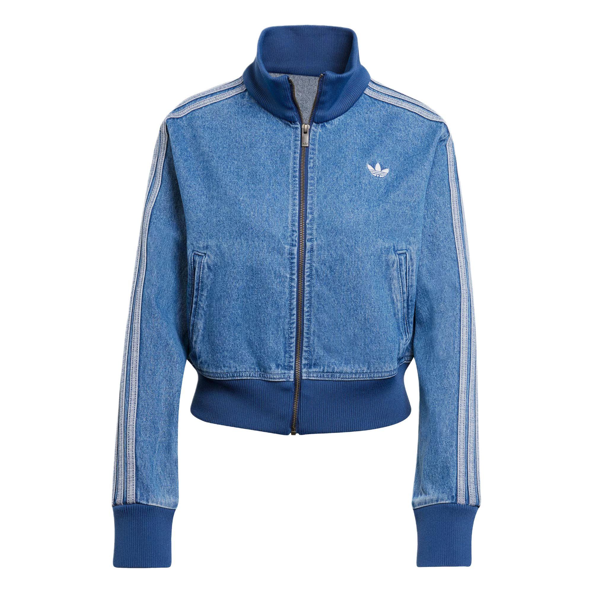 adidas Damen Adicolor Denim Trainingsjacke Indigo Denim Damen Streetwear JD2570 2XS