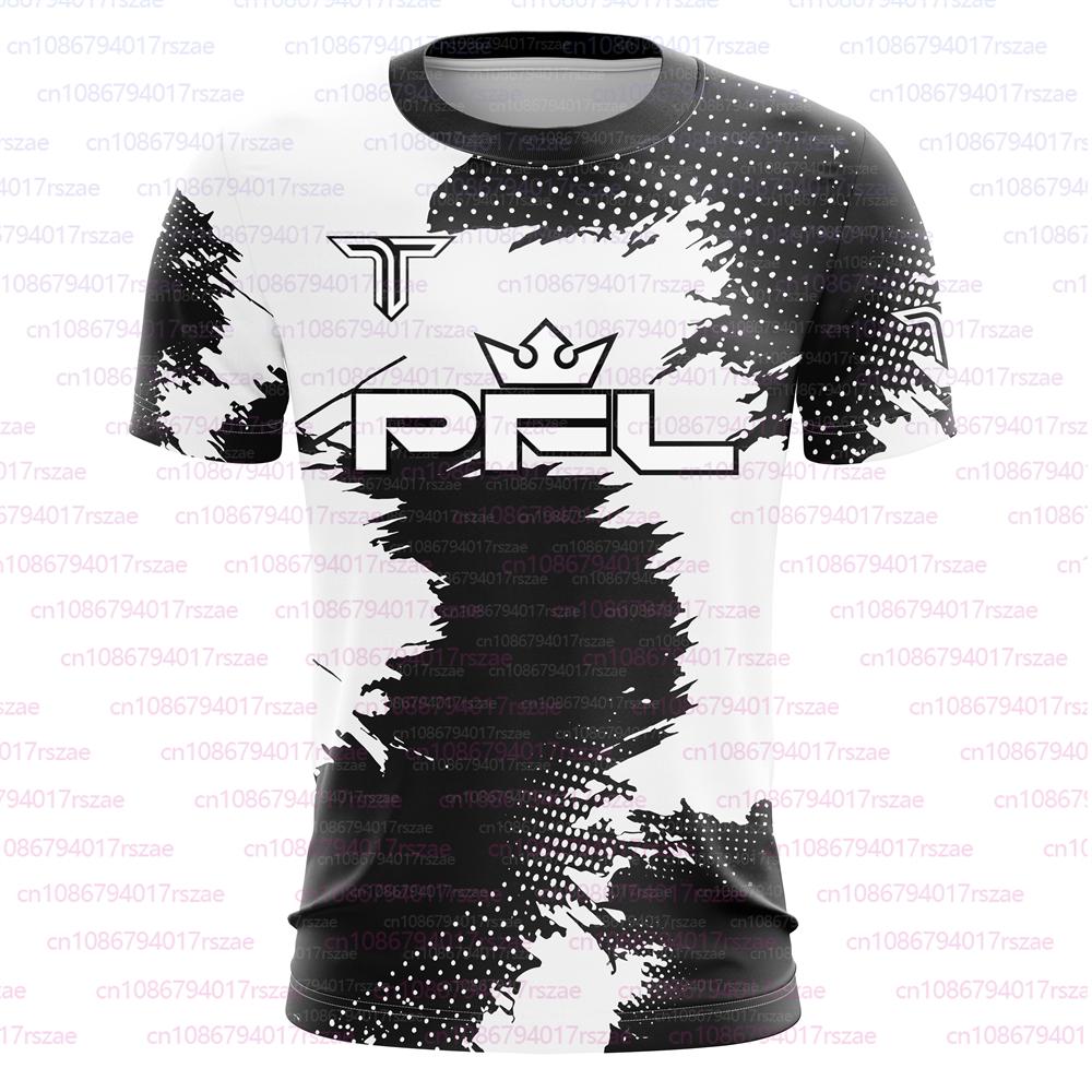 PFL Walk 2025 Boxen Trikot Herren Sommer Sparring MMA Uniform Kleidung Outdoor Sport Kurzarm Unterstützer T-Shirt Übergroßes Oberteil M weiß