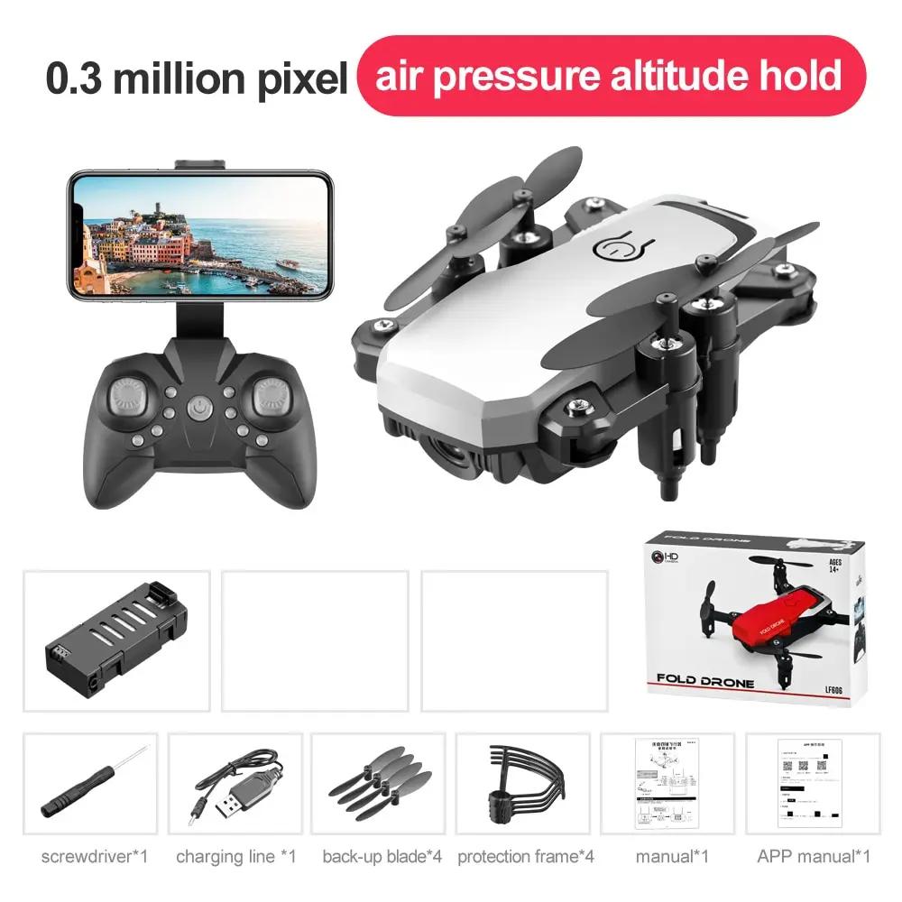 Neue LF606 Drohne WIFI FPV Mini Drohne mit Weitwinkel HD 4K 1080P Kamera Höhe halten RC Hubschrauber faltbare Quadcopter Drohne Geschenk 480P Camera weiß