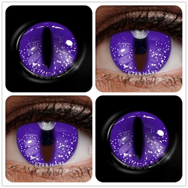 Eyeshare 1 Paar farbige Kontaktlinsen für Augen, Anime, Cosplay, farbige Linsen, Halloween, verrückte Linsen, Augenschönheit, Make-up-Linsen amethyst