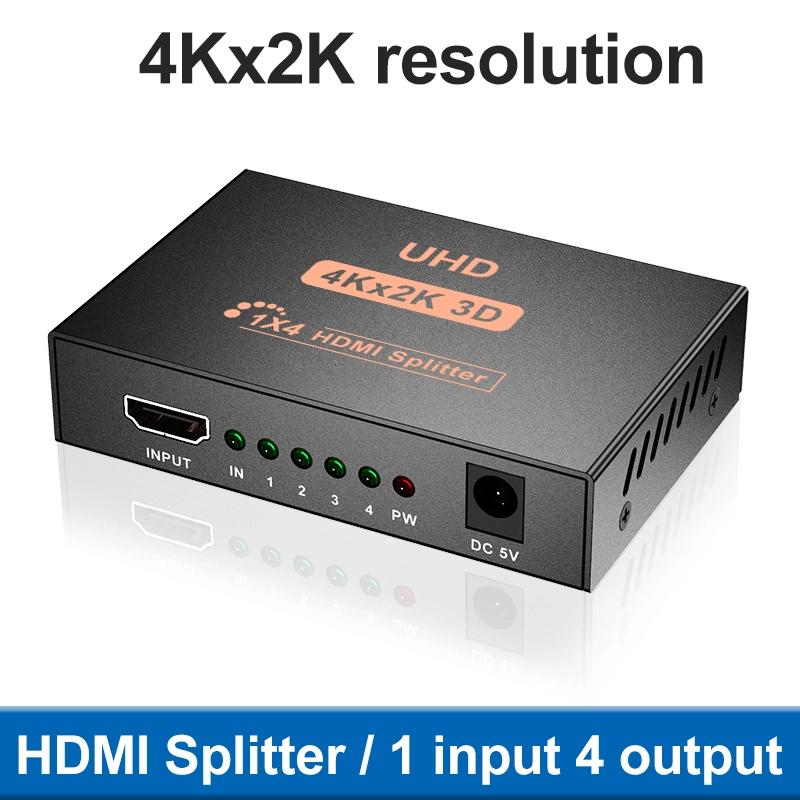 4K HDMI Splitter Switcher 1 In 4 Out 1080P Video Display Konverter HDMI-kompatibel Video Switch Box bildschirm Duplizieren Verstärker für HDTV DVD PS3/4 Xbox 4K
