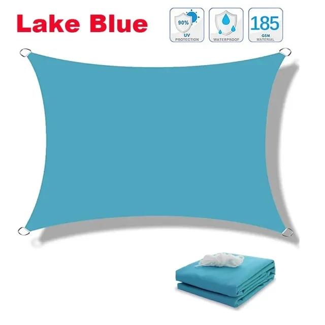 Wasserdichter großer Sonnenschutz Sonnenschutz Schutz Outdoor Baldachin Garten Terrasse Pool Sonnensegel Markise Camping Schatten 200x300cm see-blaue