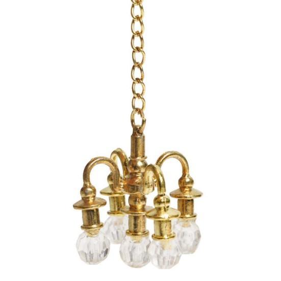 Puppenhaus-Miniaturmöbel, 1:12 Puppenhaus-Zubehör, Mini-Lampe, Kronleuchter