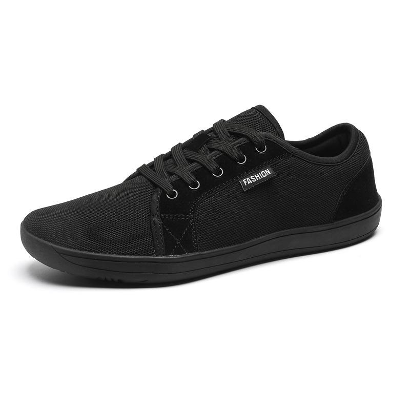 Unisex Breite Barfußschuhe für Männer und Frauen Outdoor Trail Running Minimalistische Wanderschuhe Leicht und atmungsaktiv 48 schwarz
