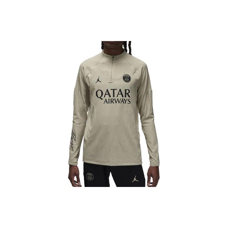 Jordan x PSG Paris Saint-Germain Strike Drittes Dri-Fit Bedrucktes Logo Langarm Fußballtrikot Herren Oberteile Stein DZ0696-231 S