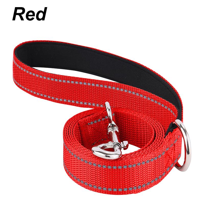 Reflektierendes Hund Haustier Abschleppseil Katzen Hunde Geschirr Halsband Leine Riemen Nacht 1,2/1,5/1,8M Sicherheitsseil Haustier Laufen Training Leine (Red,L) rot