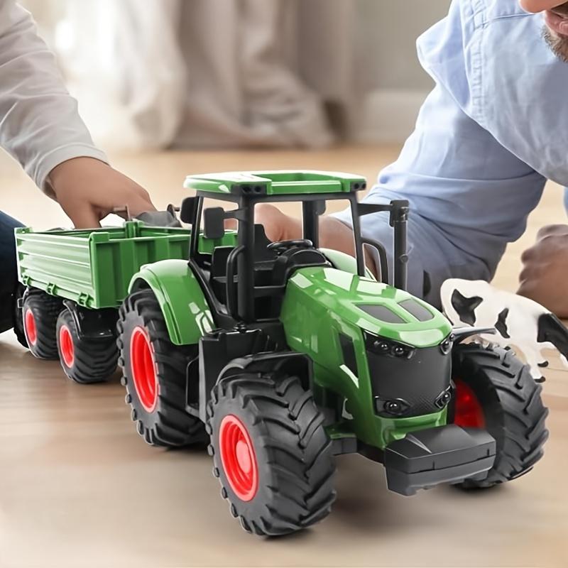 16,5 Zoll Große Bauernhof-Traktor-Spielzeuge mit Anhänger und Tierfiguren Realistisches Bauernhof-Traktor-Set für Weihnachten Geburtstag Geschenk Tractor model gray