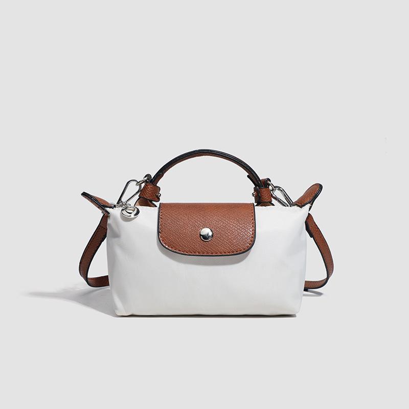 Taschen für Damen, Knödeltaschen aus Nylongewebe, leichte, wasserdichte Tragetaschen, Umhängetaschen mit einer Schulter für Pendler Large size brown
