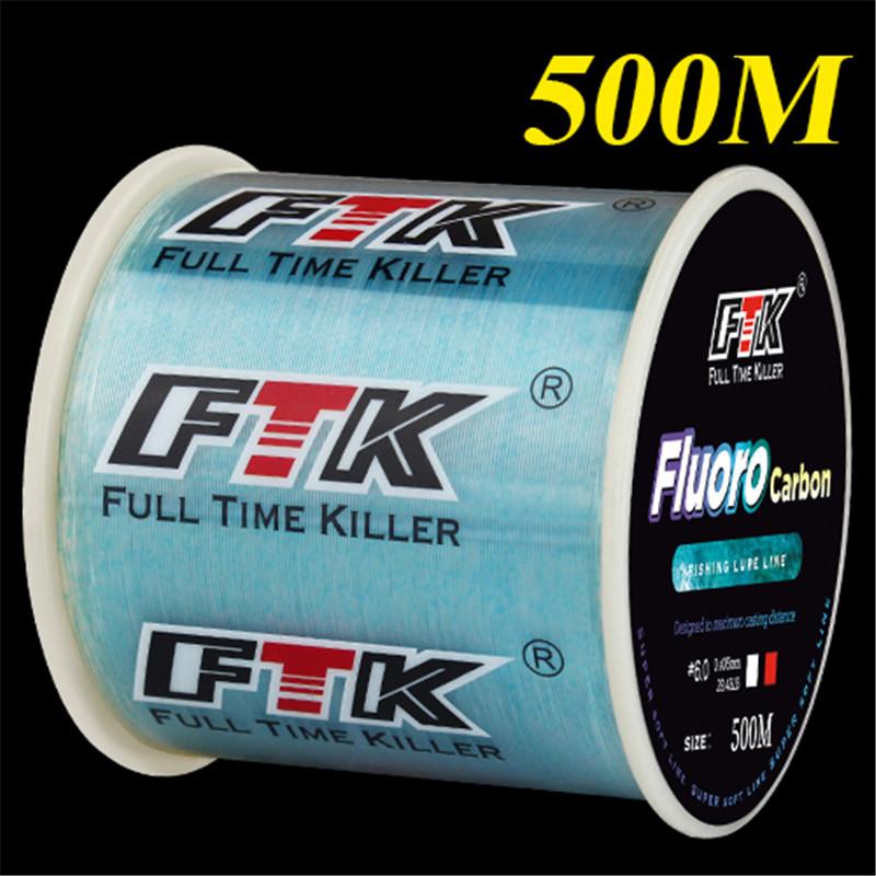 500M Fluorkohlenstoff Beschichtung Angelschnur 0,14mm-0,50mm 4,13LB-45LB Carbon Faser Vorfach Linie Angeln Locken Draht sinkende Linie Japan 11.86LB-0.26mm blau