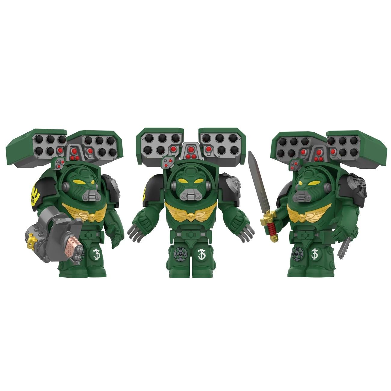 Warhammer Minifigur Rüstungs- und Waffen-Zusammenbau Spielzeug grün