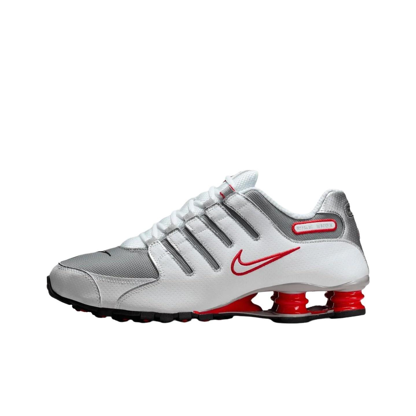 Nike Shox NZ Unisex Sneaker Weiß University-Rot-Schwarz-Metallic-Silber 378341-104 42.5