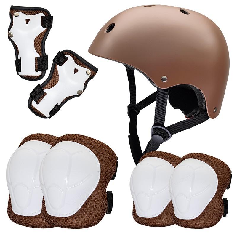 Kinderhelm Schutzanzug Knie- und Ellenbogenschützer 2 3 4 5 6 7 8 9 10 11 12 Jahre Mädchen Jungen Geeignetes Rollschuhlaufen Skateboard Schutzausrüstungsset 10-30kg black