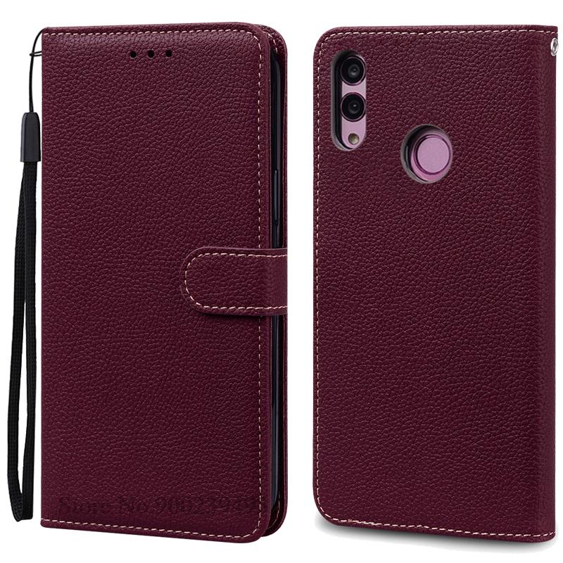 Für Huawei P Smart 2019 Fall POT-LX1 POT-LX3 Leder Brieftasche Flip Fall Für Huawei P Smart 2019 Fall Silikon Abdeckung Coque fundas P Smart 2019 POT-LX1 wein rot