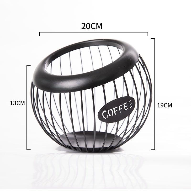 Kaffeekapselhalter aus Eisen, Aufbewahrungsregal für Obstsnacks, multifunktionales Aufbewahrungsregal für hohle Kaffeepads, geeignet für Cafés zu Hause gray