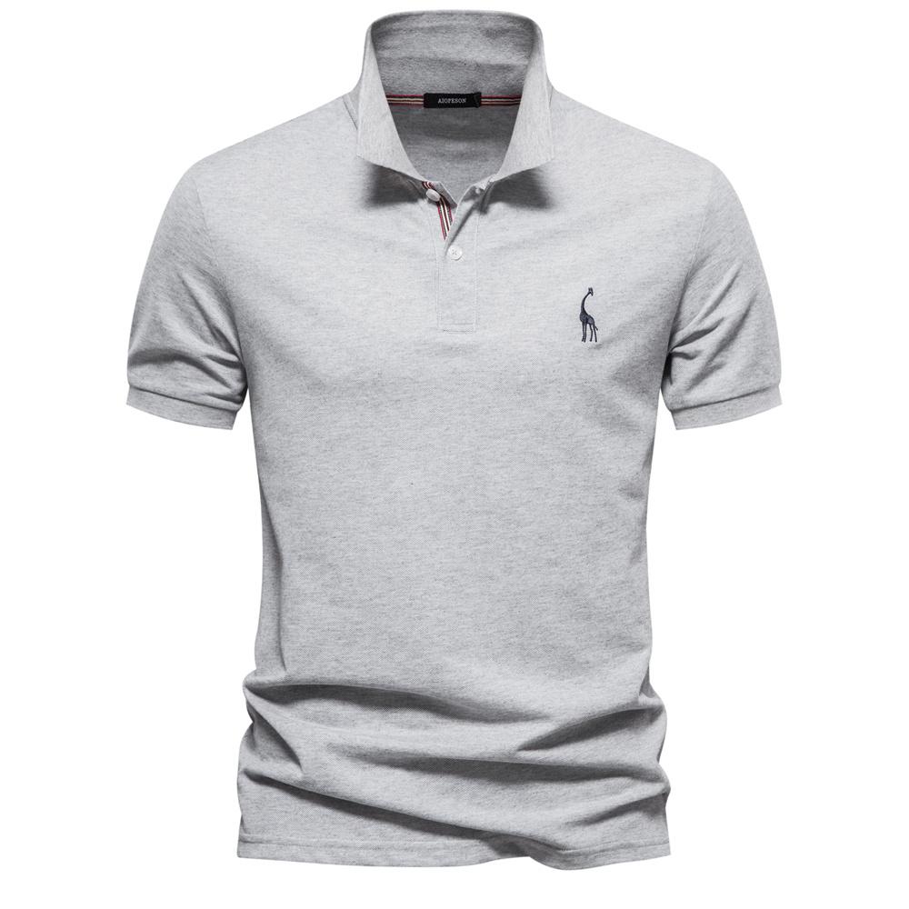 AIOPESON Marke männer Original Polo Shirts Baumwolle Polo Shirts für Männer Kurzarm Hohe Menge Polo Männer Neue Sommer kleidung XL 90-100kg licht grau