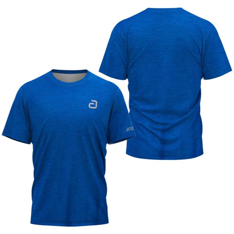 Herren Tischtennis T-Shirt, Sommer Tennis und Badminton Training Outdoor Sport Schnelltrocknend Rundhals Oberteil XL