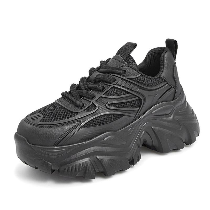 Sicherheitsschuhe für Damen, 6 cm erhöht, Turnschuhe, Industrie-Arbeitsstiefel, zertrümmerungssichere Stahlkappe, unzerstörbare Schutzstiefel 38 schwarz