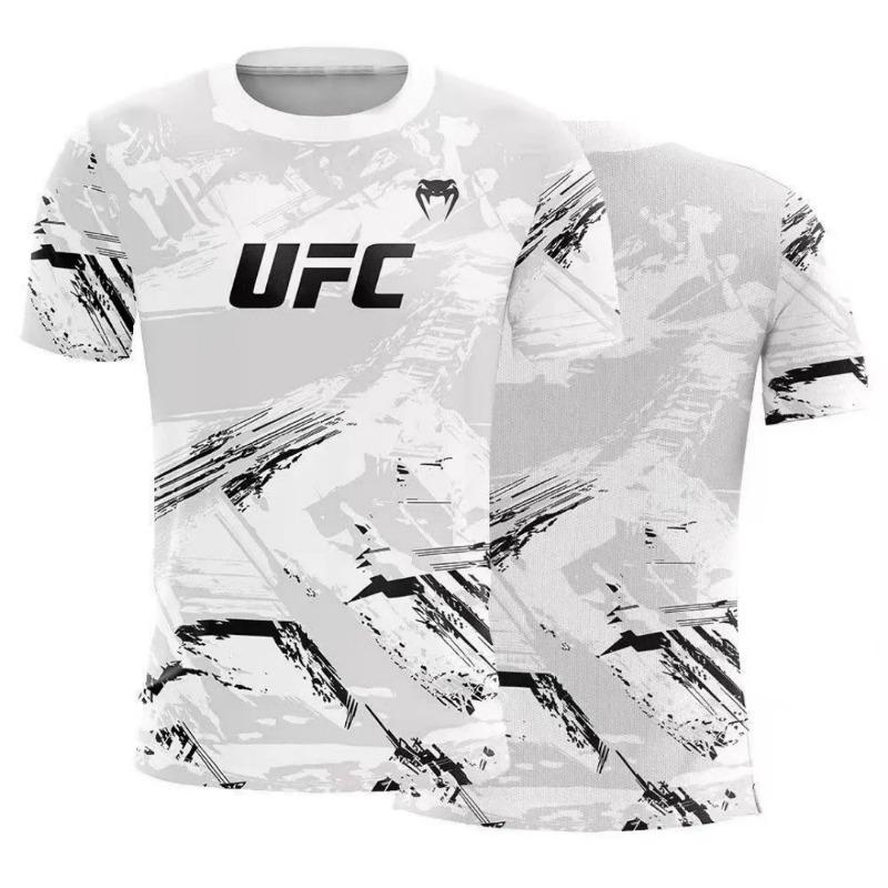 Heißer Sommer Verkauf UFC Boxen Kampf Wettbewerb Herren T-Shirt Mode Schnelltrocknend Lässig Atmungsaktiv Rundhals Kurzarm Oberteile XL
