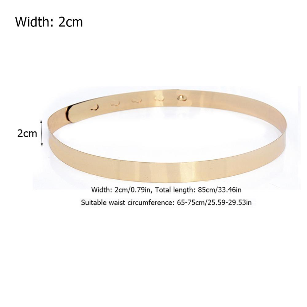 Verstellbarer Damen-Taillengürtel Vollmetall Vielseitiges Accessoire Elegantes Damen-Taillenband Kleider Gold - 2cm