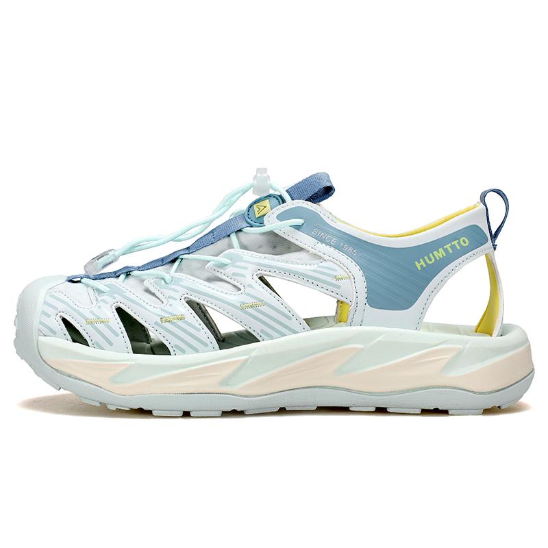 HUMTTO Schnelltrocknende Outdoor-Damen-Sandalen Atmungsaktive Sommer-Rutschfeste Strand-Sandalen für Damen Nicht-Leder Wasser Freizeit Damen-Sneakers 39 blau/weiß