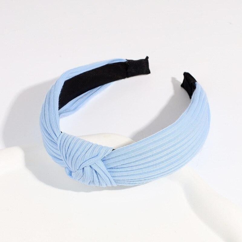 Korean Fashion Geknotete Haarbänder Einfarbig Haar Hoop Mädchen Breites Gesicht Waschen Stricken Stirnband Headwear Frauen Haar Zubehör