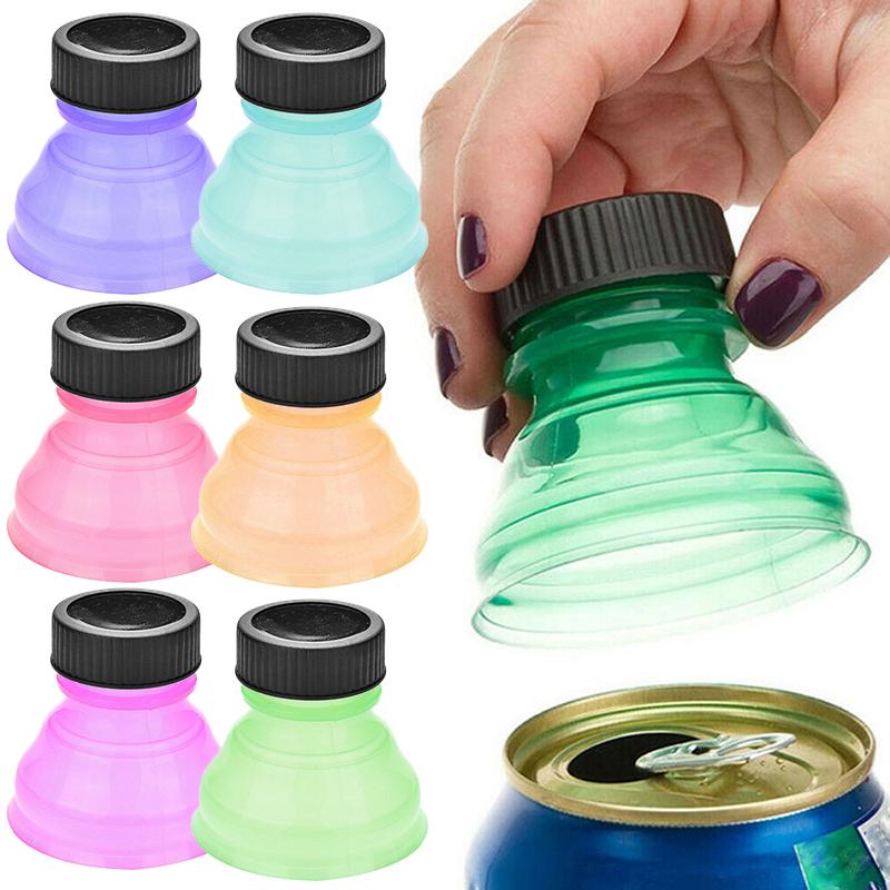 6 Stück wiederverwendbare Kunststoff-Bier-Wasserspender-Deckel-Schutzkappen-Abdeckung für Flaschendeckel, Soda-Saver, Dosendeckel, Mode-Accessoires 6pcs bunt