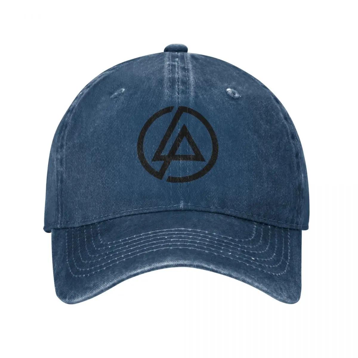 Linkin-Park Meteora Minutes To Midnight Winkel-Emblem Baseballkappe Distressed Denim Kappe Herren Damen Verstellbare Hüte Kappe Adjustable navy blau