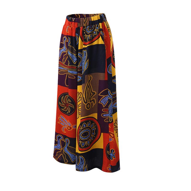 Damen Haremshose Boho Weites Bein Gypsy Hippie Indisch Thailand Bohemian Palazzo Hose Gesmokte Taille Aladdin Hose Hemd 5XL orange