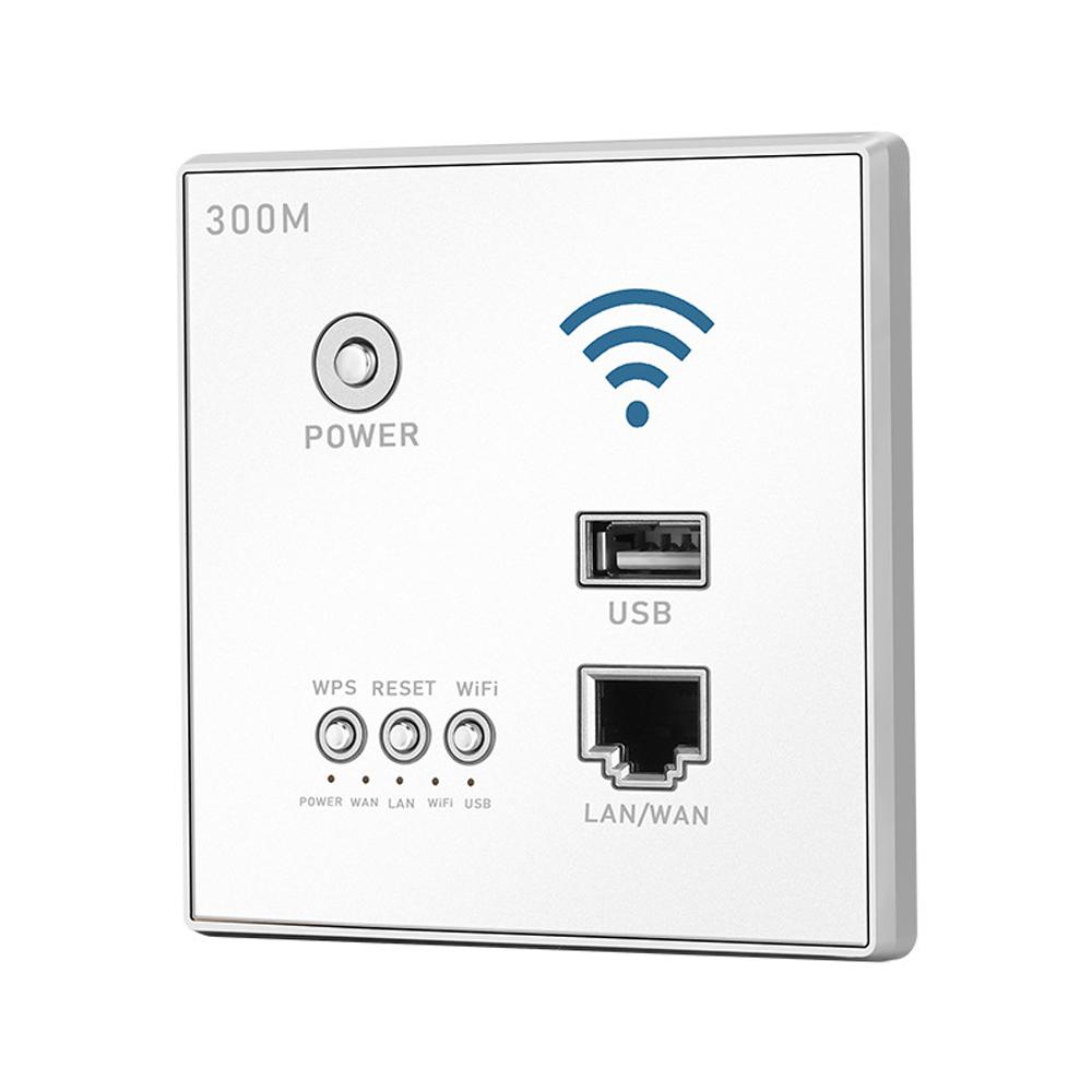 300Mbps In-Wall Wireless Router AP Access Point WiFi Router LAN Netzwerk Switch WiFi AP Router mit weiß