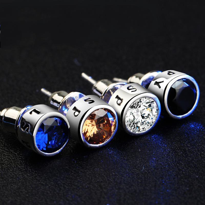 Hoyon 14k Weißgold Farbe Konstellation Ohrstecker Paar Ohrringe Herren Ohrringe Single Korean Temperament Damen Ohrringe weiß