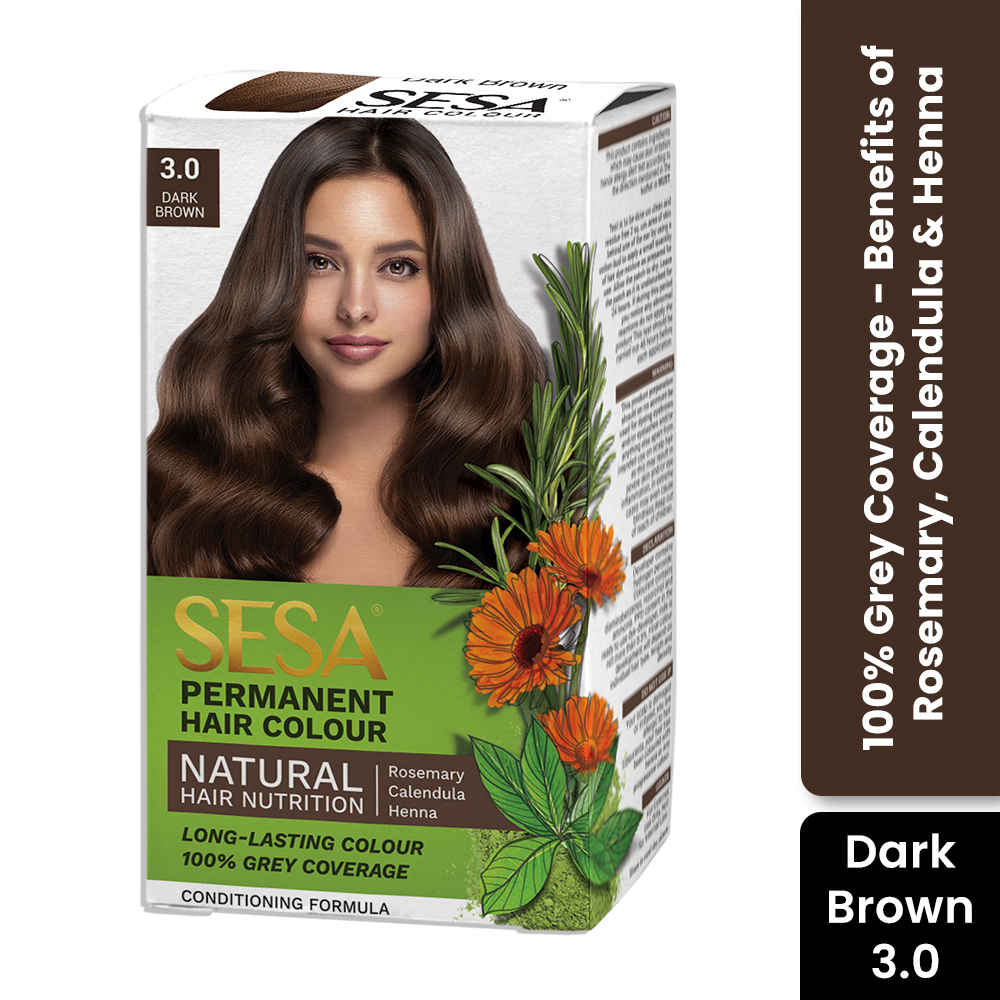 Sesa Dunkelbraun 3.0 Haarfarbe Für Männer Und Frauen 118ml Packung Mit 1 Deckt Grau Ab Verleiht Glanz Langanhaltendes Weiches Glänzendes Finish Haarfarbe