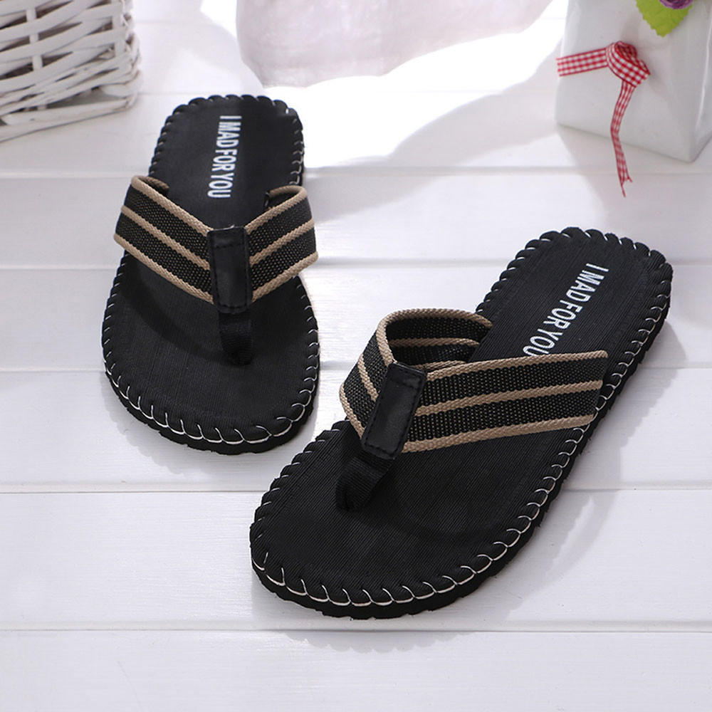 (Tastatur)Herren Sommerschuhe Sandalen Herren Slipper Indoor oder Outdoor Flip Flops 43 schwarz