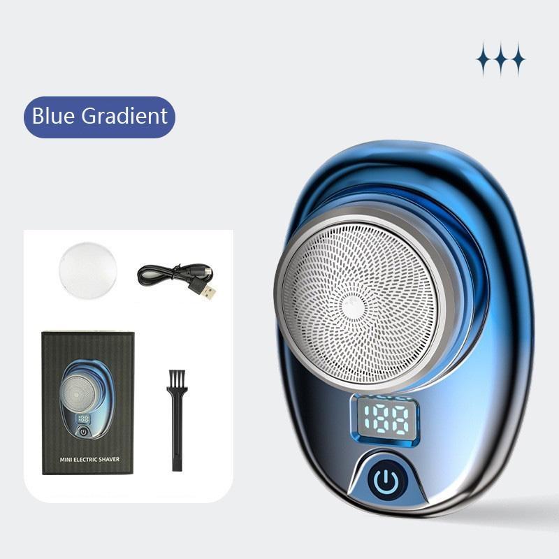 Mini-Rasierer, tragbarer Elektrorasierer, Upgrade mit LCD-Bildschirm, Mini-Elektrorasierer für Männer, Ein-Knopf-Bedienung, USB-Mini-Rasierer-Aufladung geeignet LED Digital display blau