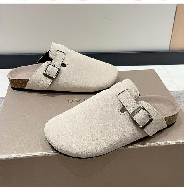 Damen Wildleder Clogs Hausschuhe Kork Wildleder Clogs Hausschuhe Klassische Herren Pantoletten Outdoor Kork Rutschfeste Hausschuhe mit Fußgewölbestütze Damen 43 beige