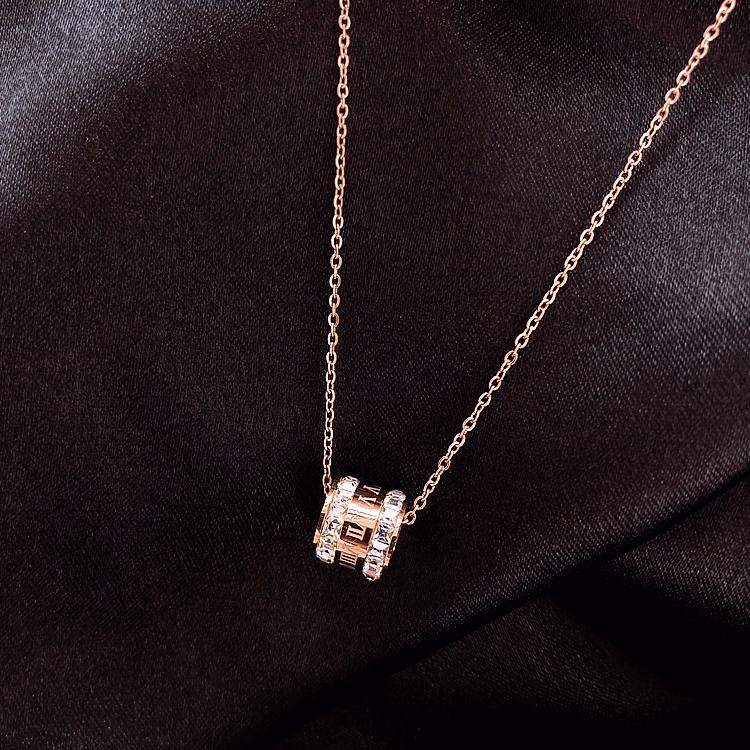 316L Edelstahl Zirkon Römische Ziffer Halskette Neue Einfache Damen Schlüsselbein Halskette Festliche Party Schmuck Geschenke