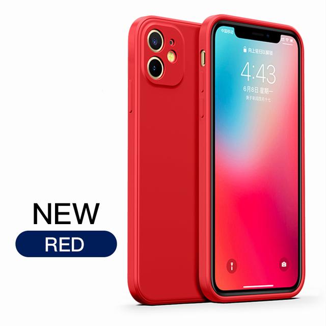 Für iPhone 7 6 6S 8 Plus Luxus Flüssigsilikon Soft Cover für iPhone 16 14 11 12 Pro X XR XS Max 13 Mini Pro 15 Max Stoßfeste Telefonhülle iPhone XR rot