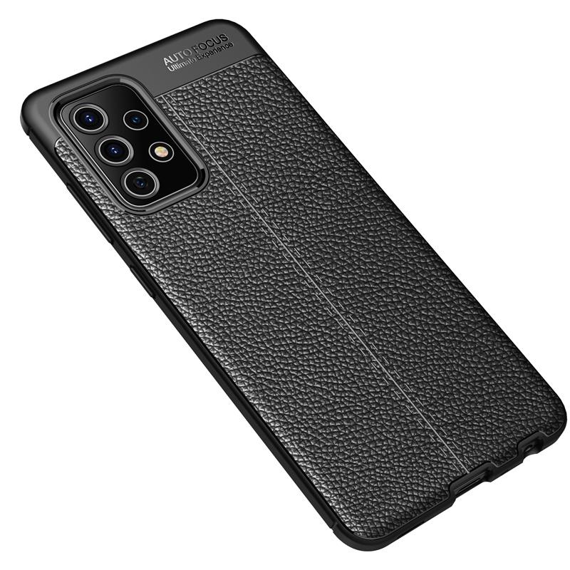 Für Hülle Samsung Galaxy A52 Hülle Für Samsung A52 Capas Stoßfeste Stoßstange Weiche Rückseite Leder Für Fundas Samsung A52 A 52 Hülle For Samsung A52 schwarz
