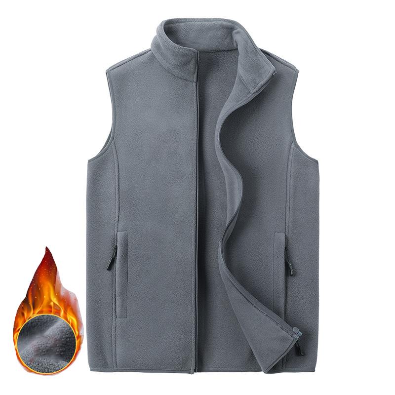 Große Größe 8XL Herbst- und Wintermode Einfarbige Weste Herren Große Größe Ärmellose Jacke Herrenweste Lockerer lässiger Sportmantel M grau