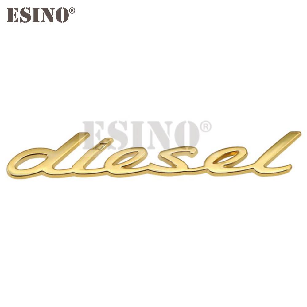 Auto Styling 3D Diesel Metall Chrom Zinklegierung Emblem Logo Auto Plakette Karosserie Kofferraum Kotflügel Klebe Emblem Auto Zubehör goldgelb