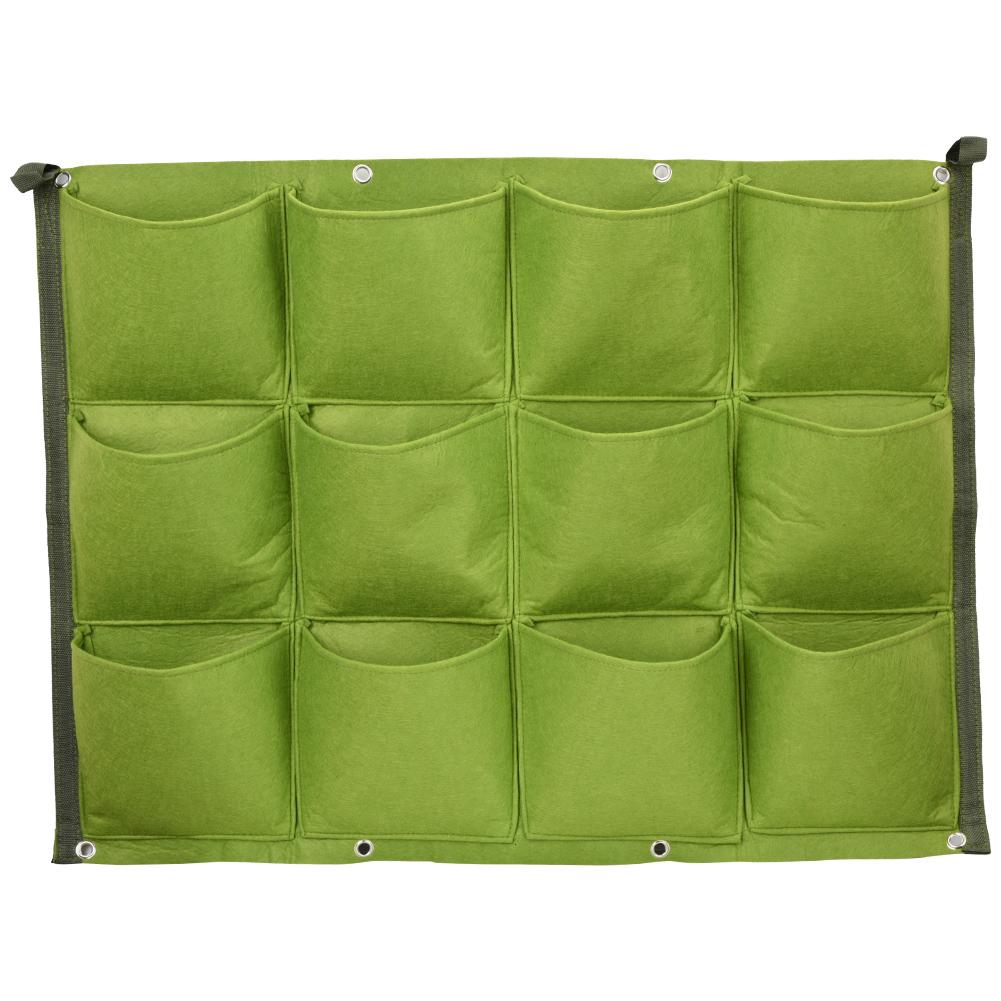 12 Taschen Vertikale Begrünung Hängende Wand Outdoor Garten Pflanze Wachsen Taschen Pflanzer